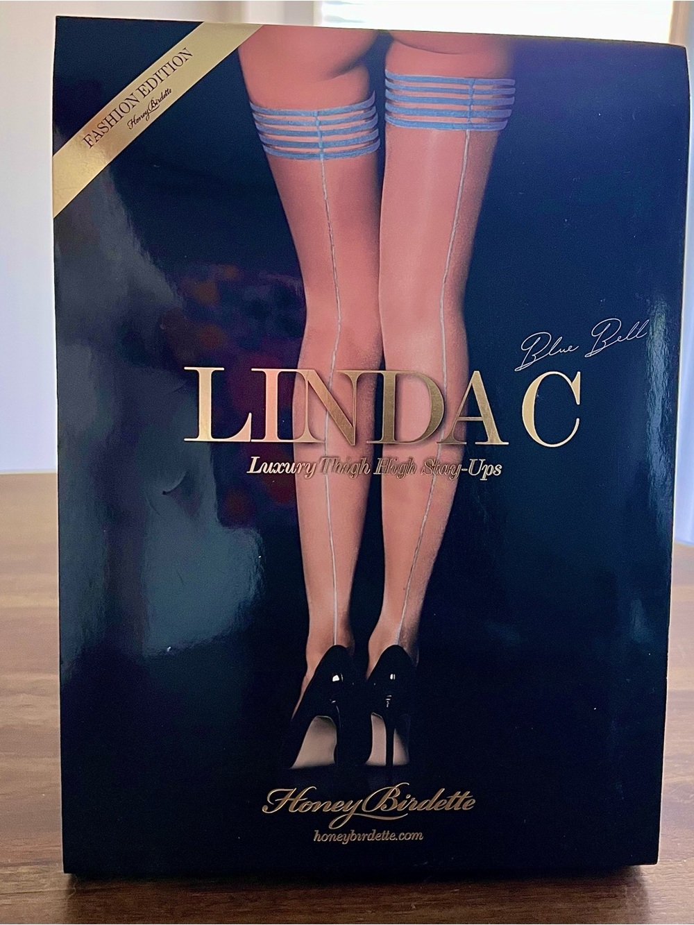 Honey Birdette Linda C Blue Thigh High Stay-Ups Size Medium